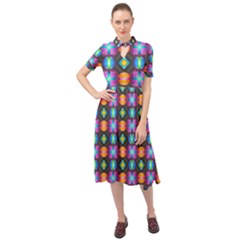 Squares Spheres Backgrounds Texture Keyhole Neckline Chiffon Dress by HermanTelo