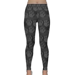 Pattern Texture Feet Dog Grey Classic Yoga Leggings