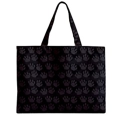 Pattern Texture Feet Dog Grey Zipper Mini Tote Bag