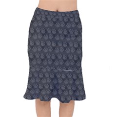 Pattern Texture Feet Dog Grey Short Mermaid Skirt by HermanTelo