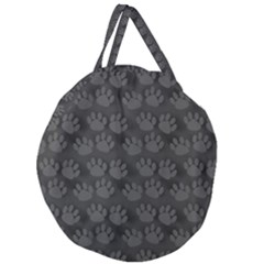 Pattern Texture Feet Dog Grey Giant Round Zipper Tote