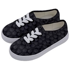 Pattern Texture Feet Dog Grey Kids  Classic Low Top Sneakers