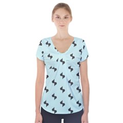 Illustrations Short Sleeve Front Detail Top