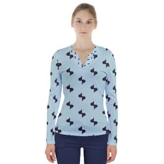 Illustrations V-neck Long Sleeve Top