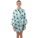 Illustrations Long Sleeve Satin Kimono View1