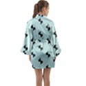 Illustrations Long Sleeve Satin Kimono View2