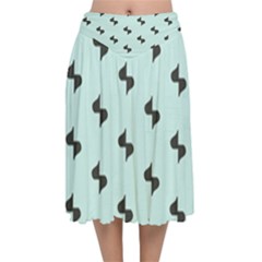 Illustrations Velvet Flared Midi Skirt