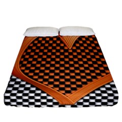 Heart Chess Board Checkerboard Fitted Sheet (california King Size) by HermanTelo