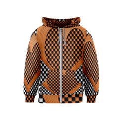 Heart Chess Board Checkerboard Kids  Zipper Hoodie