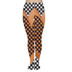 Heart Chess Board Checkerboard Tights by HermanTelo