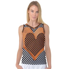 Heart Chess Board Checkerboard Women s Basketball Tank Top