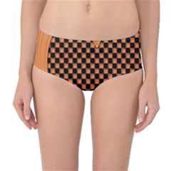 Heart Chess Board Checkerboard Mid-waist Bikini Bottoms