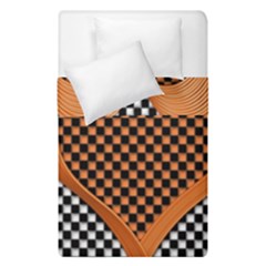 Heart Chess Board Checkerboard Duvet Cover Double Side (single Size) by HermanTelo