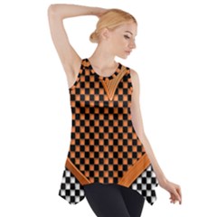 Heart Chess Board Checkerboard Side Drop Tank Tunic