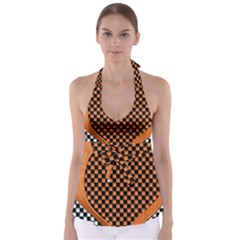 Heart Chess Board Checkerboard Babydoll Tankini Top by HermanTelo