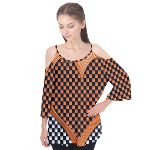 Heart Chess Board Checkerboard Flutter Tees by HermanTelo