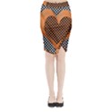 Heart Chess Board Checkerboard Midi Wrap Pencil Skirt View1