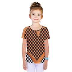 Heart Chess Board Checkerboard Kids  One Piece Tee