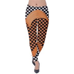 Heart Chess Board Checkerboard Velvet Leggings by HermanTelo