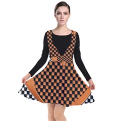 Heart Chess Board Checkerboard Plunge Pinafore Dress by HermanTelo