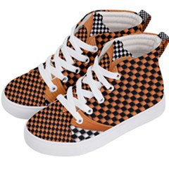 Heart Chess Board Checkerboard Kids  Hi-top Skate Sneakers by HermanTelo