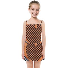 Heart Chess Board Checkerboard Kids  Summer Sun Dress by HermanTelo