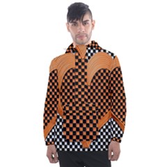 Heart Chess Board Checkerboard Men s Front Pocket Pullover Windbreaker by HermanTelo