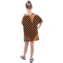 Heart Chess Board Checkerboard Kids  One Piece Chiffon Dress View2