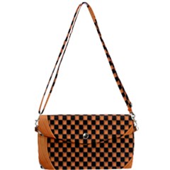 Heart Chess Board Checkerboard Removable Strap Clutch Bag