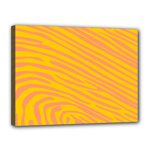 Pattern Texture Yellow Canvas 16  X 12  (stretched)