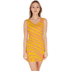 Pattern Texture Yellow Bodycon Dress