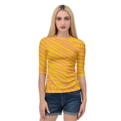 Pattern Texture Yellow Quarter Sleeve Raglan Tee