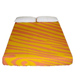 Pattern Texture Yellow Fitted Sheet (king Size)