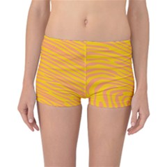 Pattern Texture Yellow Reversible Boyleg Bikini Bottoms