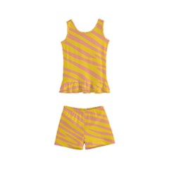 Pattern Texture Yellow Kids  Boyleg Swimsuit