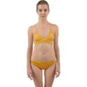 Pattern Texture Yellow Wrap Around Bikini Set View1