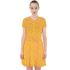 Pattern Texture Yellow Adorable In Chiffon Dress