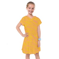 Pattern Texture Yellow Kids  Drop Waist Dress