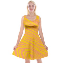 Pattern Texture Yellow Reversible Velvet Sleeveless Dress by HermanTelo