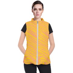 Pattern Texture Yellow Women s Puffer Vest