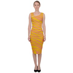 Pattern Texture Yellow Sleeveless Pencil Dress by HermanTelo