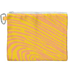 Pattern Texture Yellow Canvas Cosmetic Bag (xxxl)