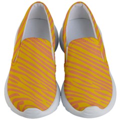 Pattern Texture Yellow Kids  Lightweight Slip Ons