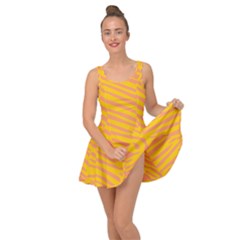 Pattern Texture Yellow Inside Out Casual Dress