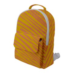 Pattern Texture Yellow Flap Pocket Backpack (large)