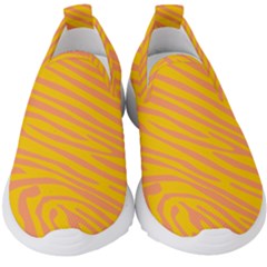 Pattern Texture Yellow Kids  Slip On Sneakers