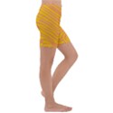 Pattern Texture Yellow Kids  Lightweight Velour Capri Yoga Leggings View3