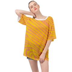 Pattern Texture Yellow Oversized Chiffon Top by HermanTelo