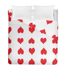 Heart Red Love Valentines Day Duvet Cover Double Side (full/ Double Size) by HermanTelo