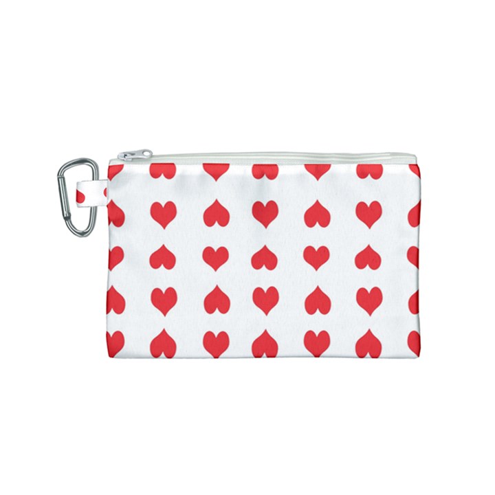 Heart Red Love Valentines Day Canvas Cosmetic Bag (Small)